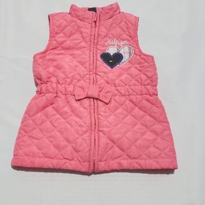 Girls pink tommy hilfiger puffer Vest 3T